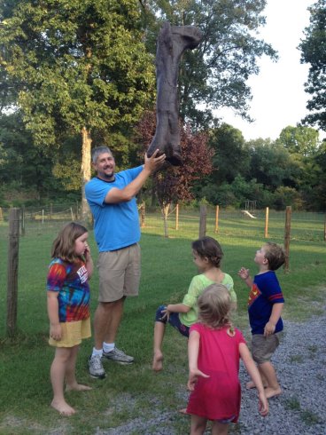 T.rex femur (cast) in relative position.  Alan wins 