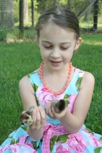 Inspecting fluffy bottoms.